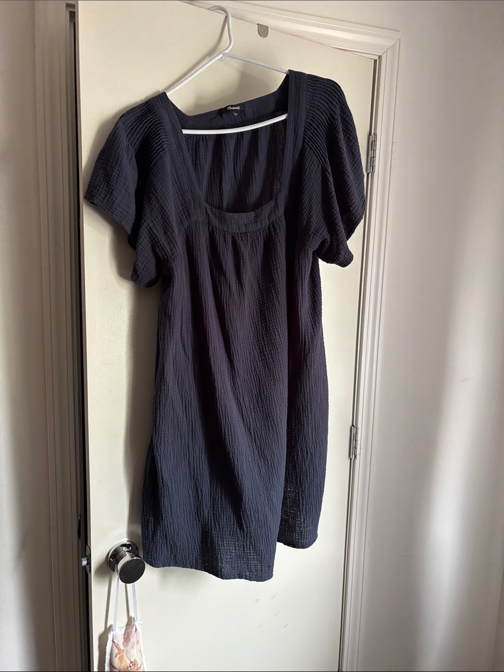 Madewell Navy Lightspun square neck dress